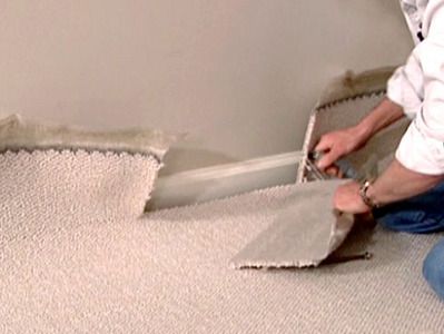 Carpet repair after water damage.
