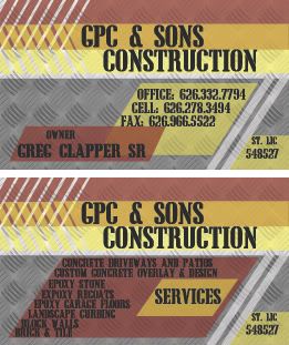 GPC & Sons Construction Business Card
ClientGPC & 