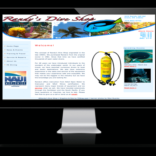 Website design
www.randysdiveshop.com