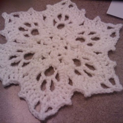 snowflake dishcloth (could be starched and used as