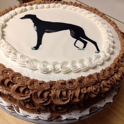 Grey hound birthday cake for a grey hound rescue s