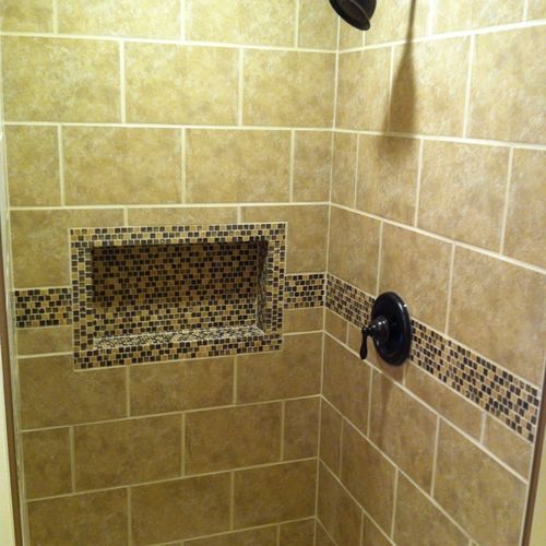 Kirkwood Master bath remodel.  Shower with ceramic