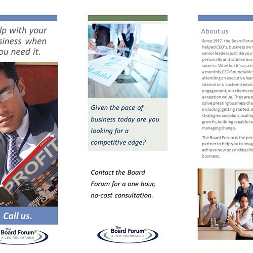 the Board Forum consulting brochure page 1