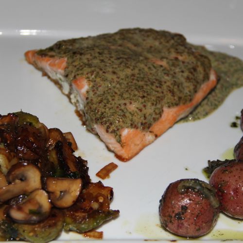 Wild Salmon Fillet with a Dill-Mustard Sauce , Ros