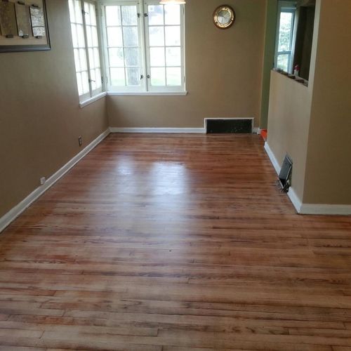 After: Refinished hardwood floor