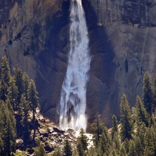 Vernon Falls as seen from Glacier Point, a huge di