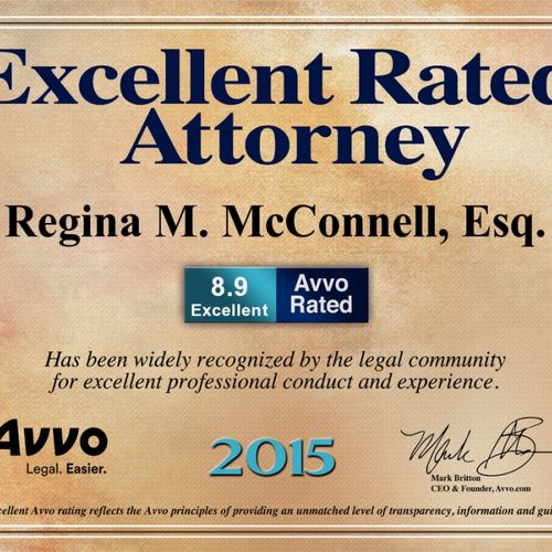 2015 AVVO Excellent Rated Attorney