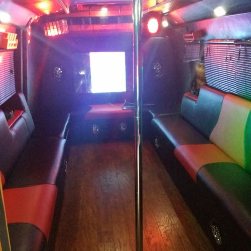 26 Passenger  Custom  Party bus
with stripper pole