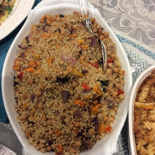 Israeli Cous Cous with Roasted Organic Veggies