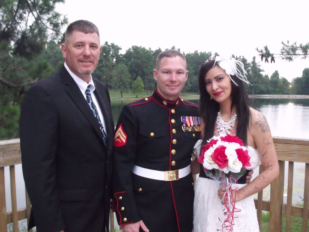 Nothing appealing than a Marine and his bride at h