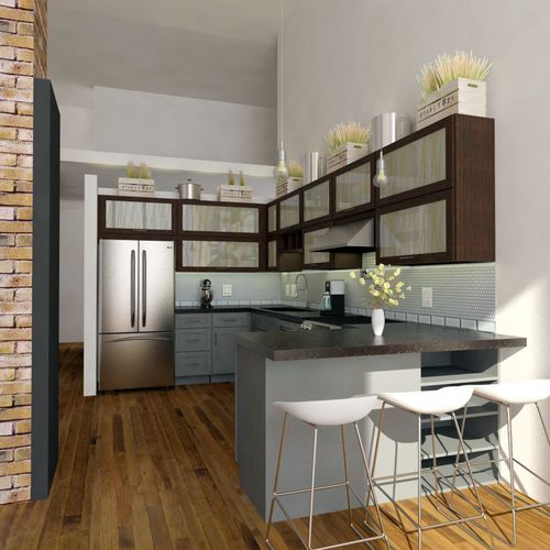Loft kitchen remodel design.  Build-out is in prog