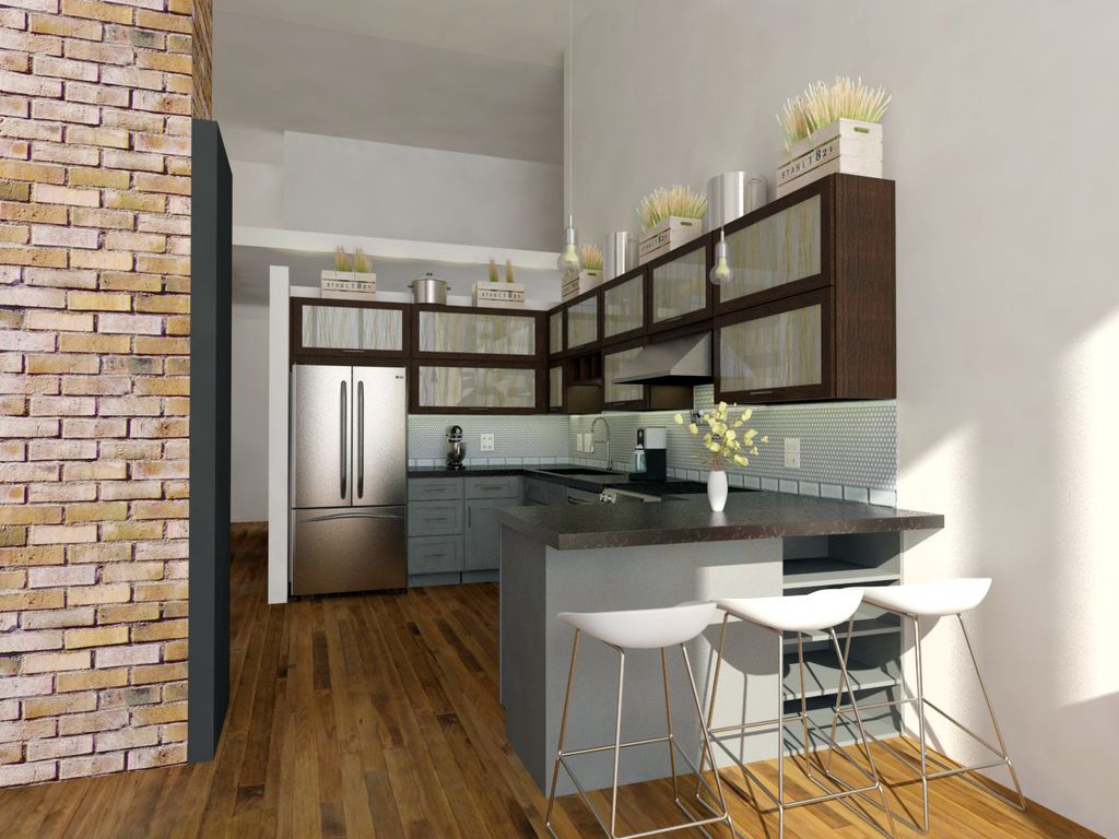 Loft kitchen remodel design.  Build-out is in prog