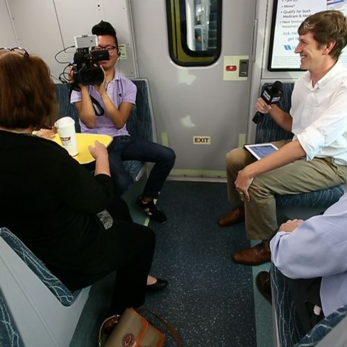Sean Pitts - Filming in a crammed SunRail train ca