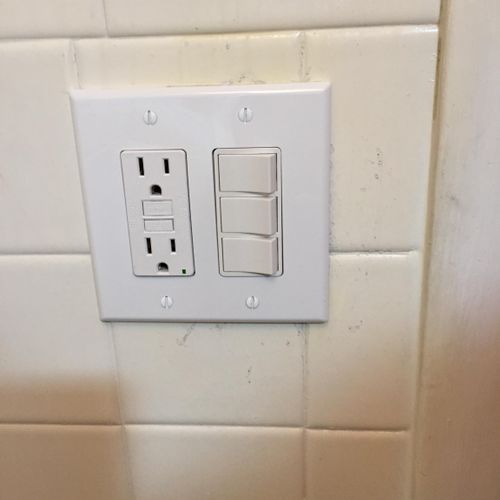 I installed a GFCI outlet and triple switch for ve