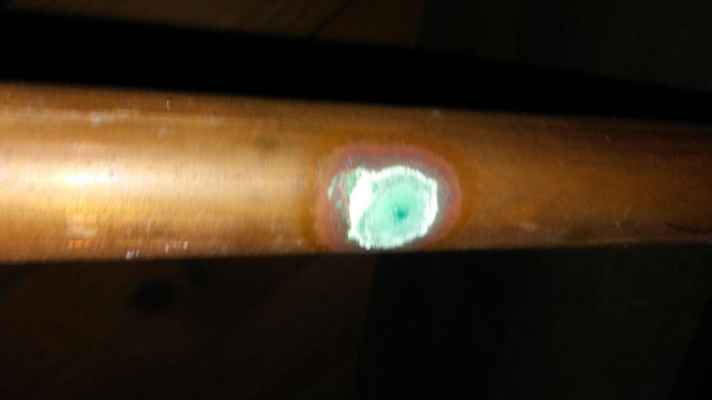 Water pipe rotten from inside out under house. Jus