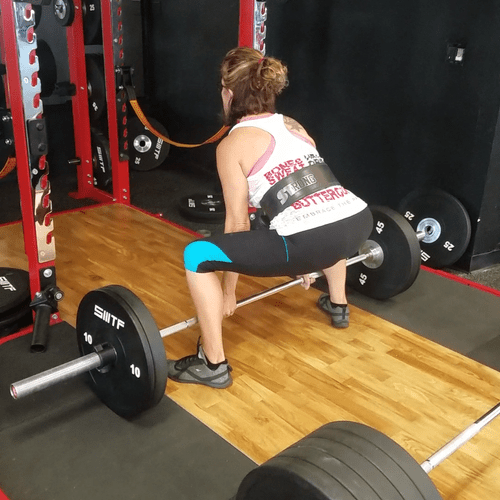 One of my exceptional clients, deadlifting 155lb f