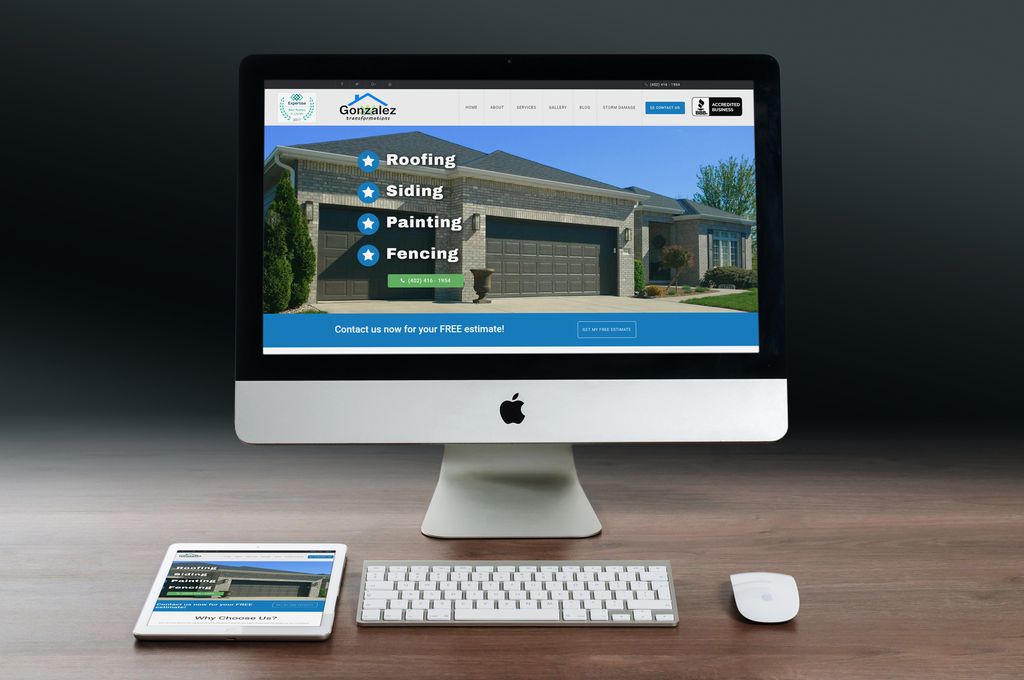 Gonzalez Transformations Roofing - logo & website 