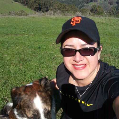 Cooper and I on our walk at Fairmont Ridge, Castro
