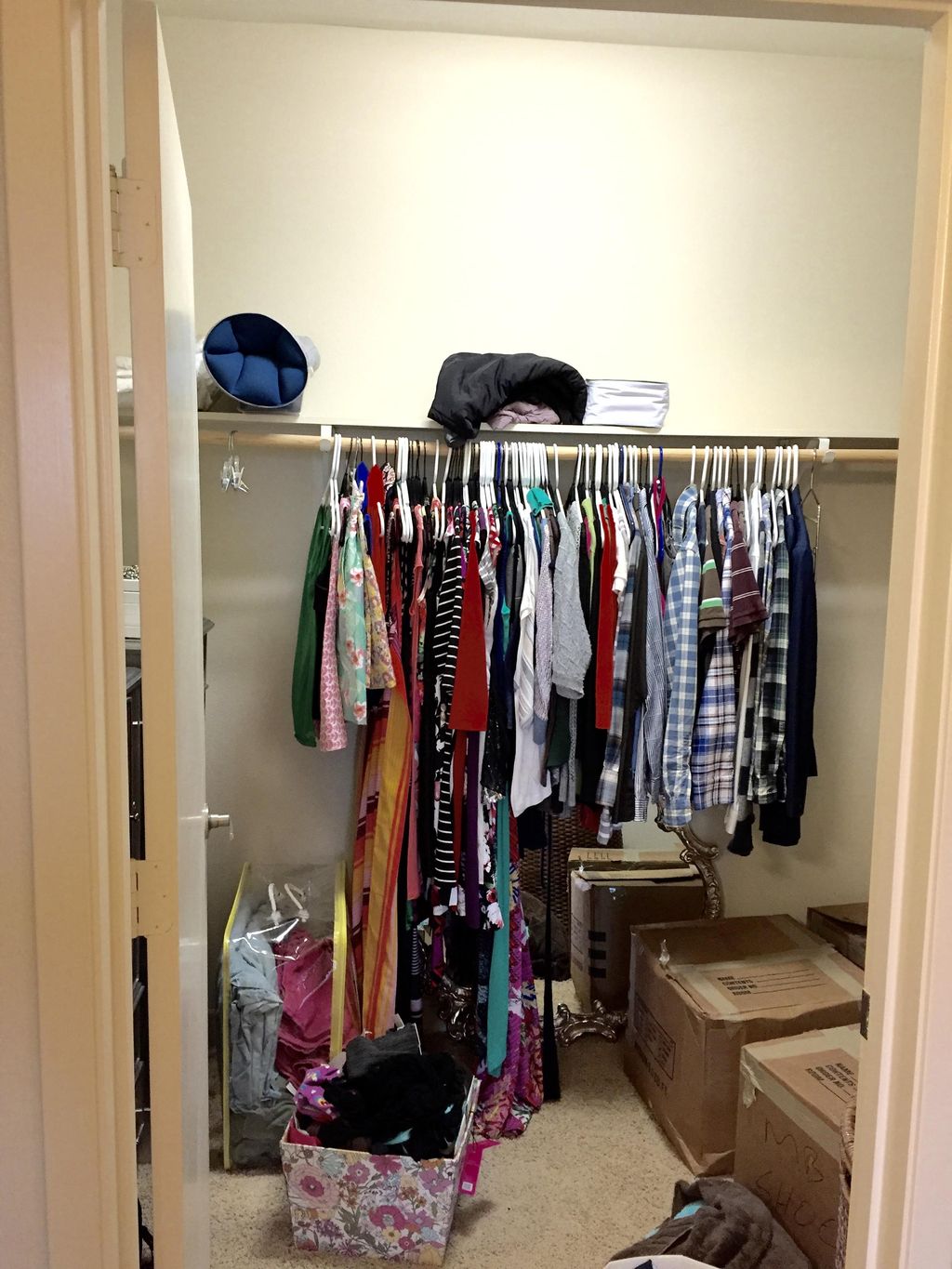 Before closet unpack/organization