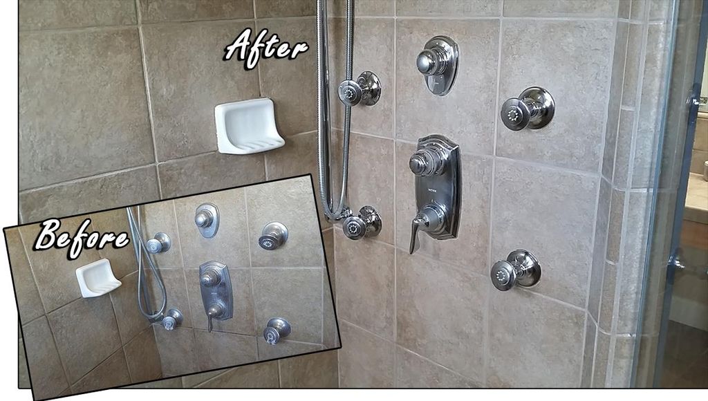 shower cleaning before and after