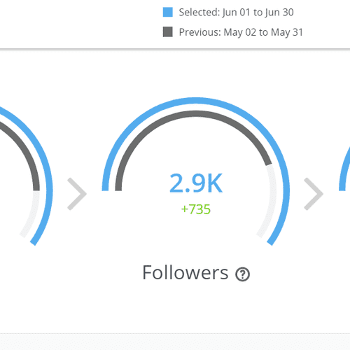 Increased followers by 735 in one month