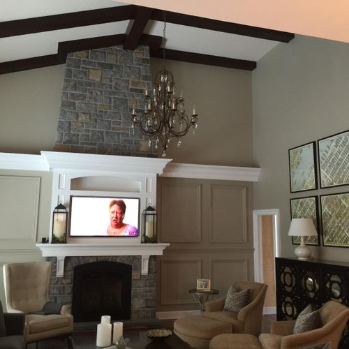 Great Room Renovation:
Stained beams added to ceil