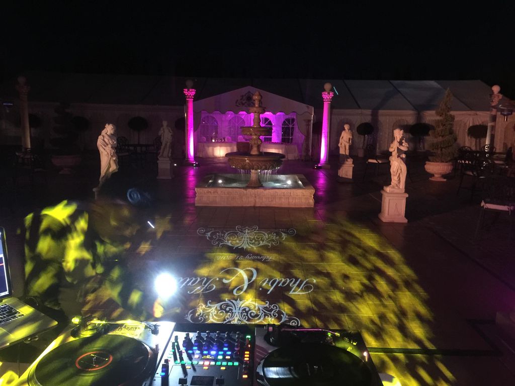 Lighting and Monogram from different angle at Wedd