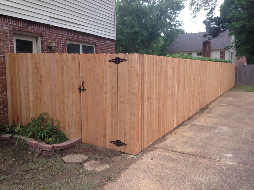 6' Cedar with a single walk gate.