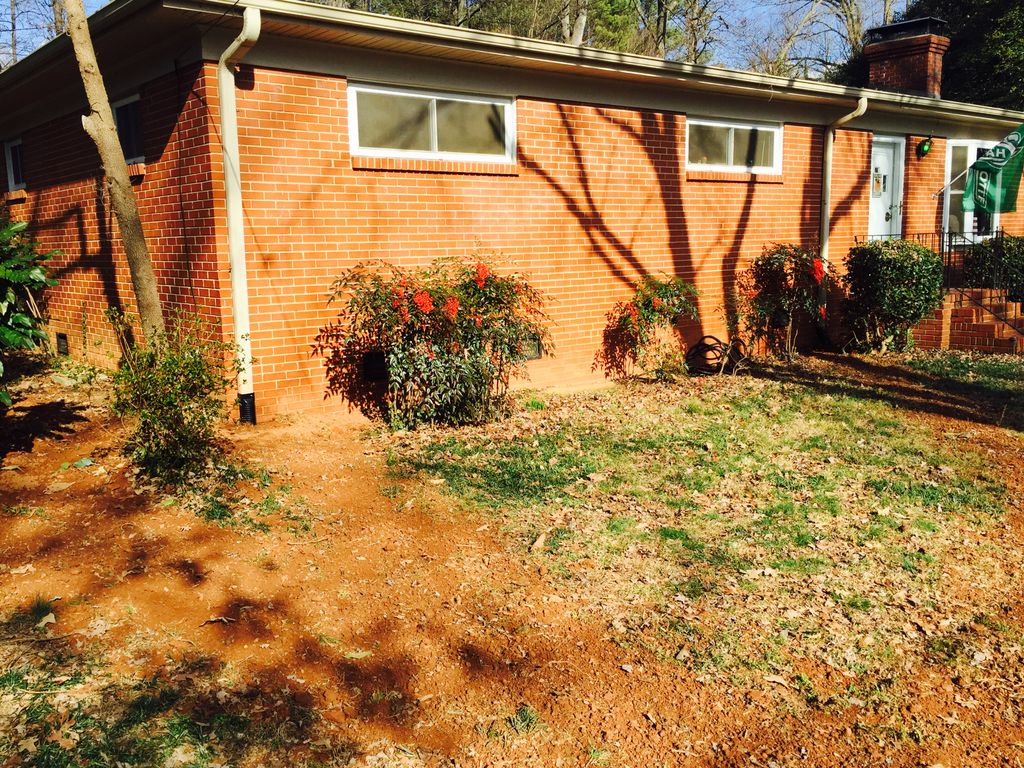 Gutter downspout drainage ran away from house.