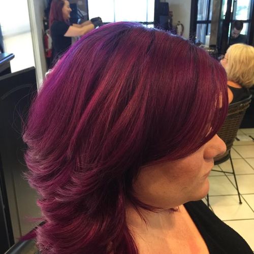 Purple hair!  Giving clients what they want!