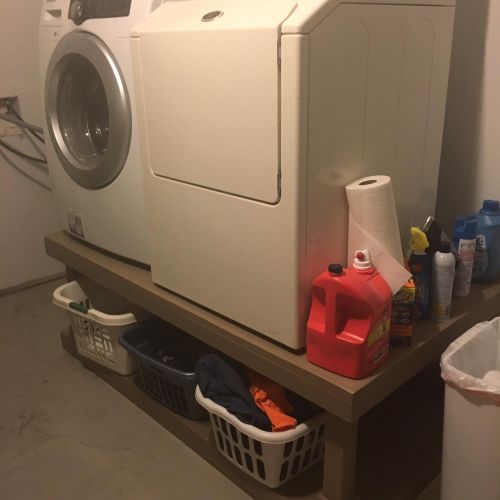 Custom built washer and dryer stand