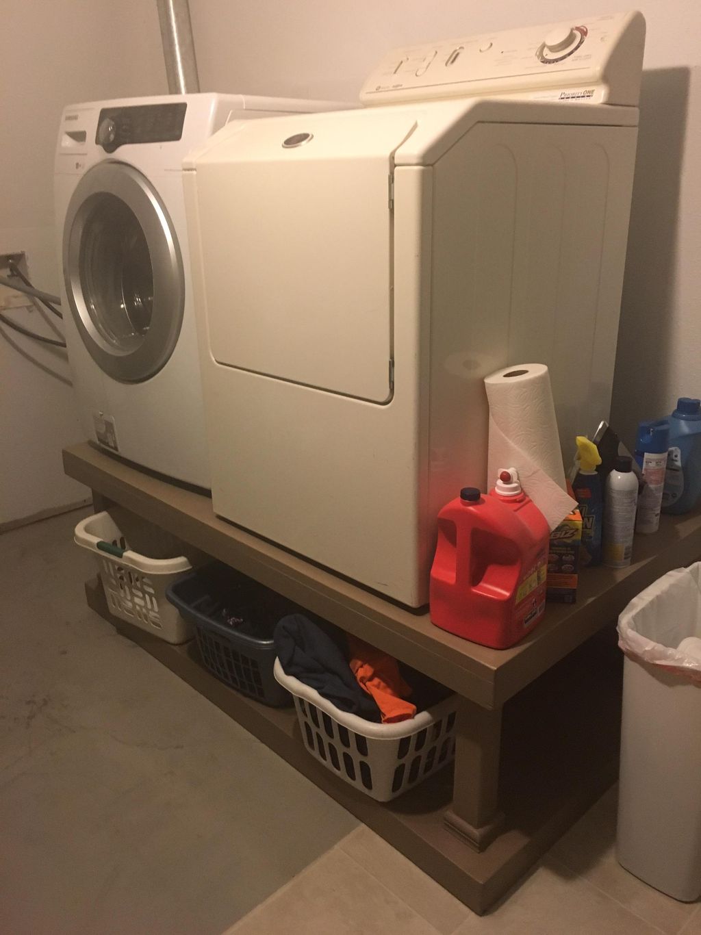 Custom built washer and dryer stand