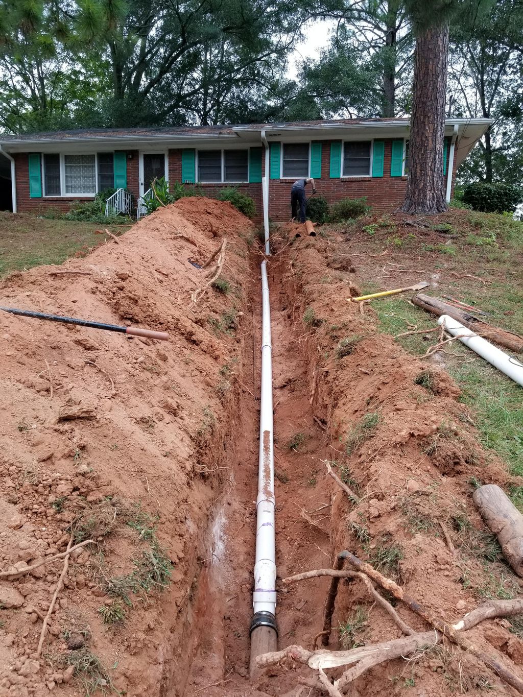 Replaced sewer line from house to street