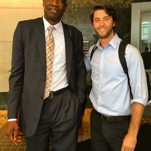 This is me with 7'2" Dikembe Mutombo