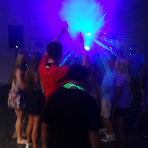 Action on the dancefloor at a teen birthday party 