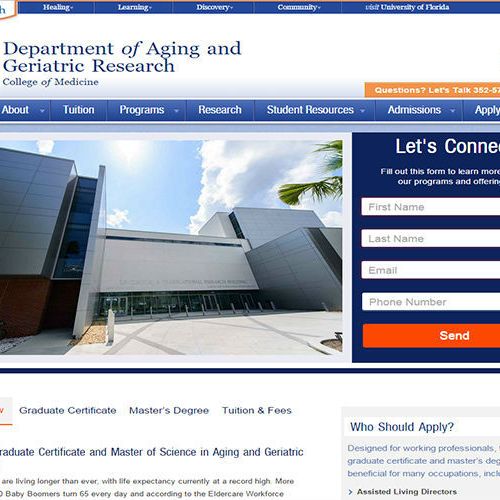 Marketing website for the University of Florida.
