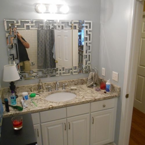 Hoover bathroom vanity after