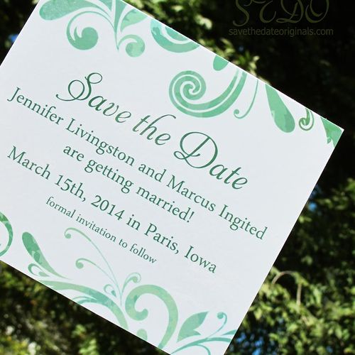 Pretty spring/summer save the date magnet design.
