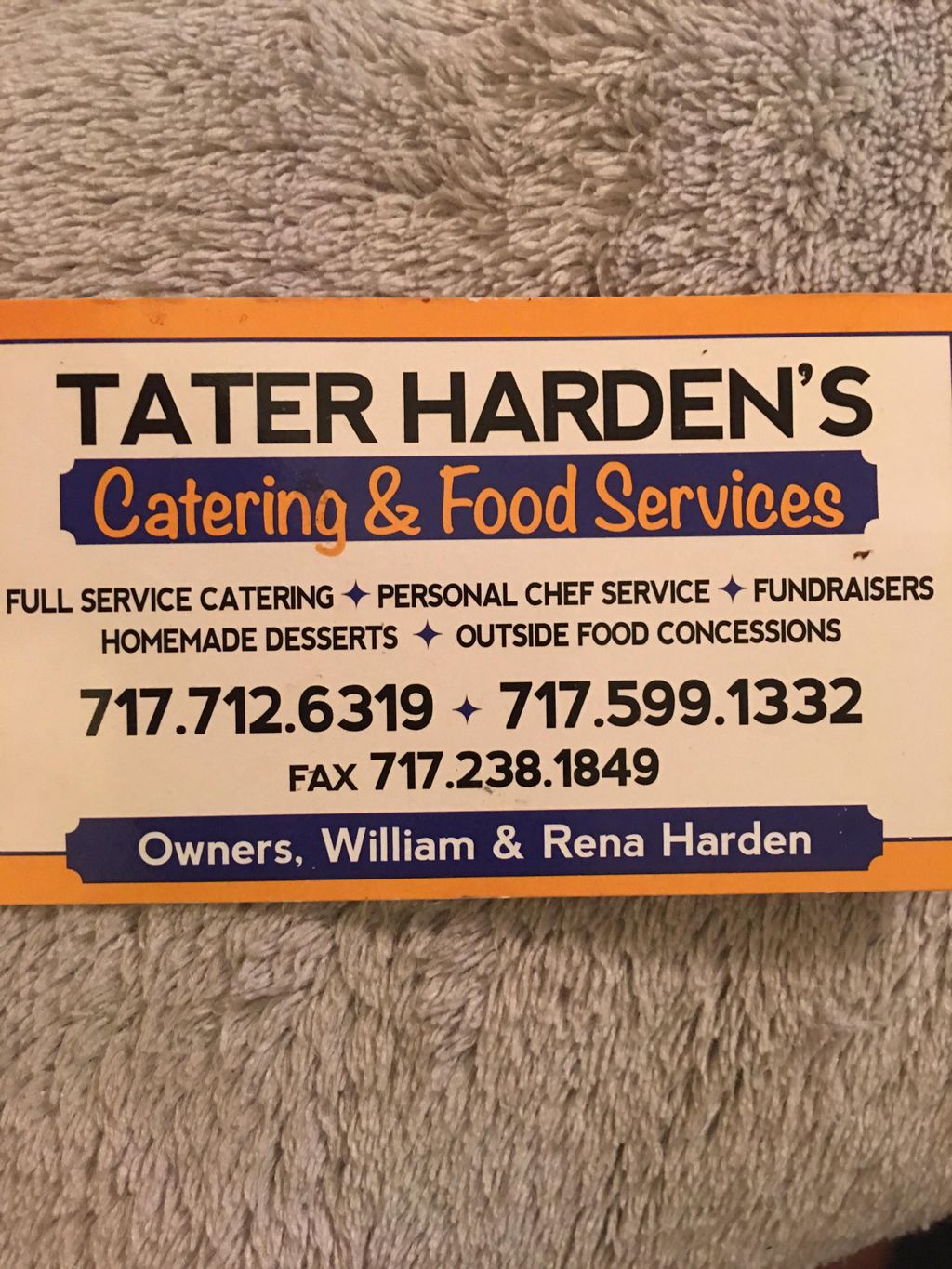 TATER HARDEN'S catering & food services