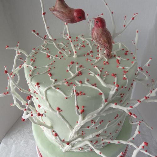 Love Birds Wedding Cake-Top View