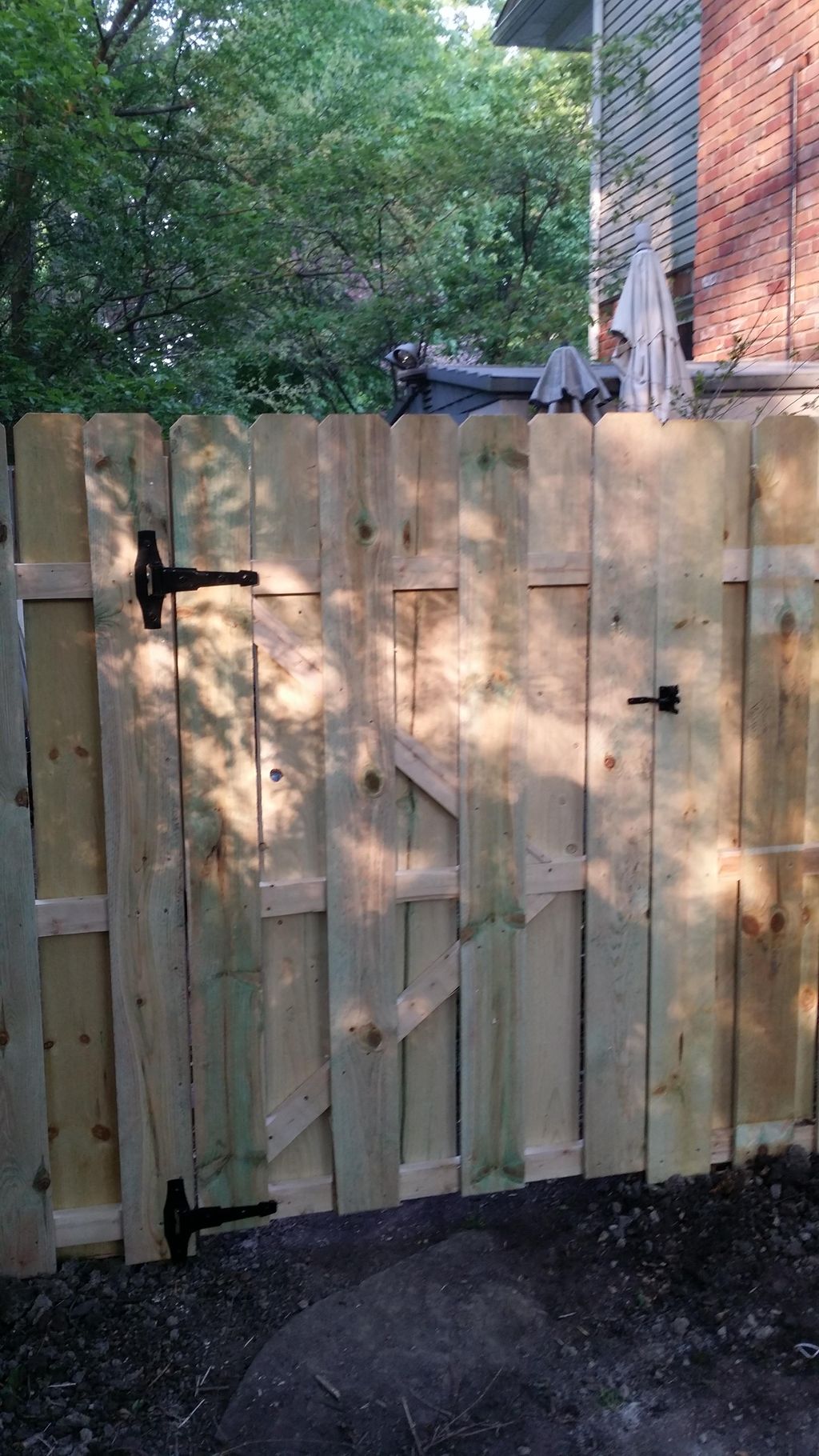 Shadow - box fence gate and hardware 