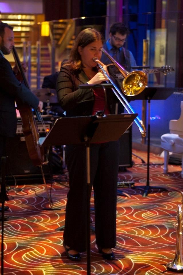 Performing in the orchestra on the Celebrity Eclip