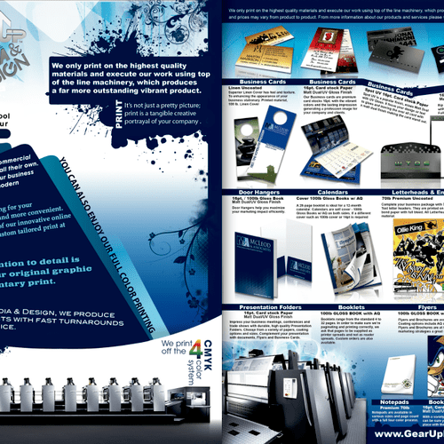 This flyer shows our clients what we print and abo