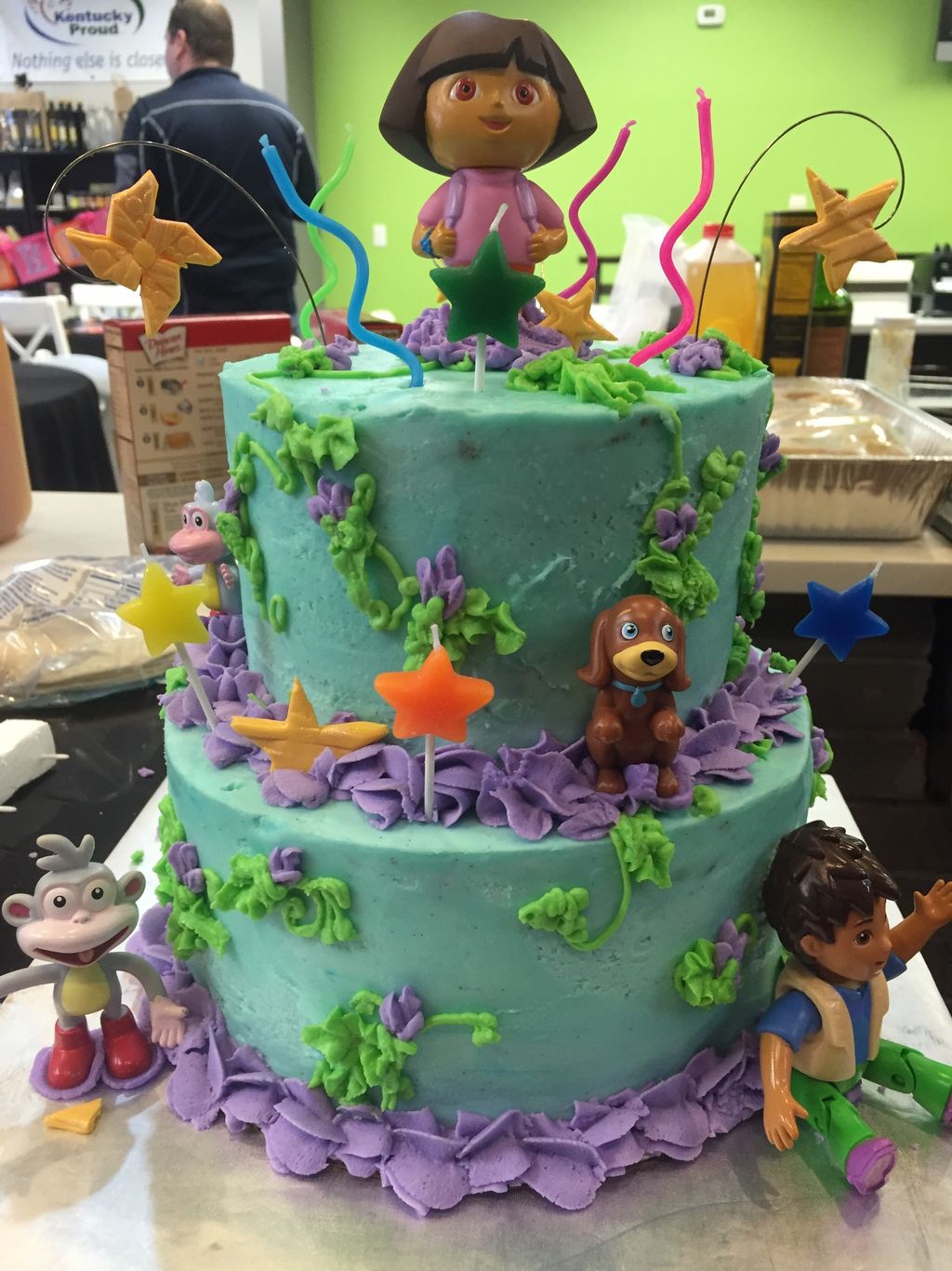 Dora the Explorer Birthday Cake- house buttercream