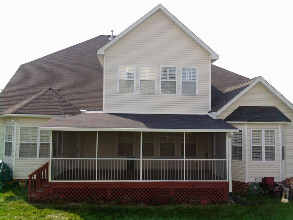 Screen porch over existing wood deck