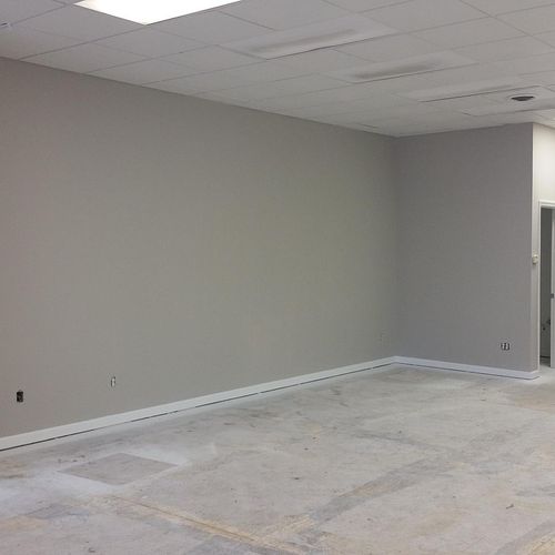 Painted commercial office for future showroom.