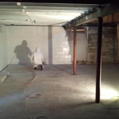 Spraying/sealing a basement with oil base KILZ