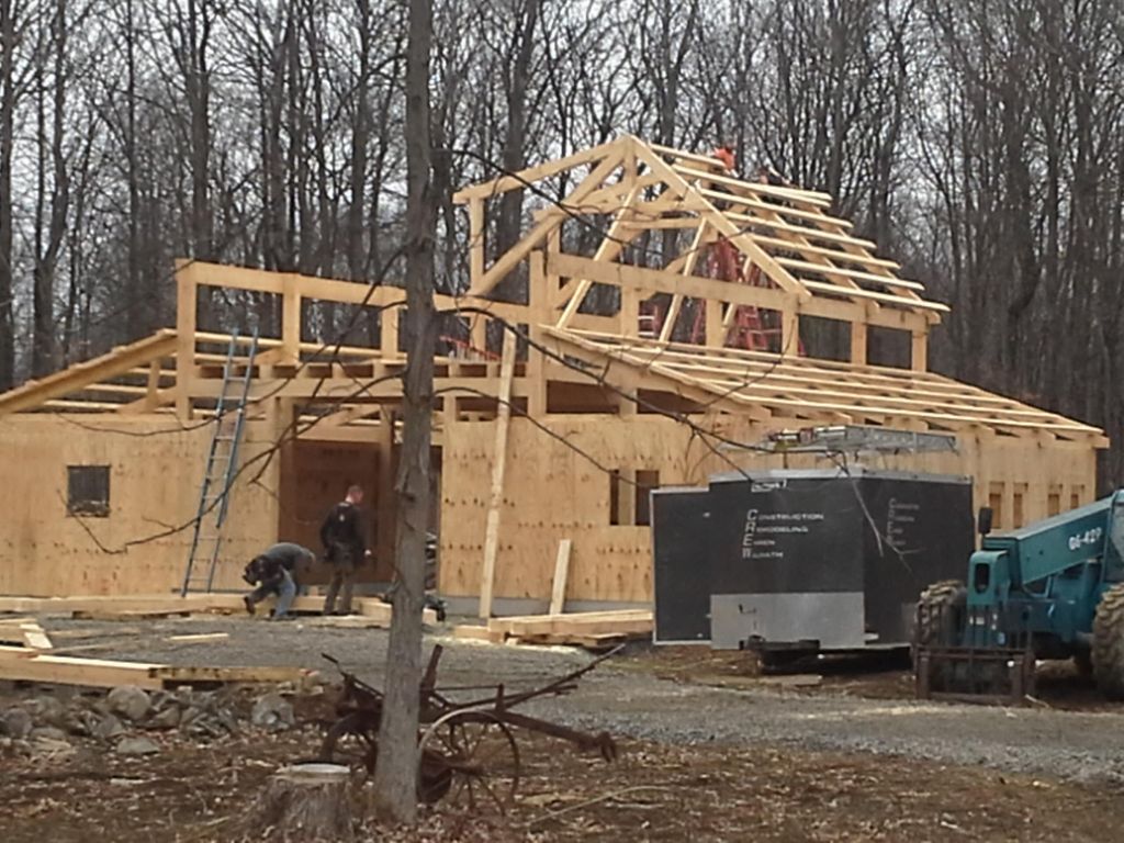 This is a pole barn project in Upstate New York we