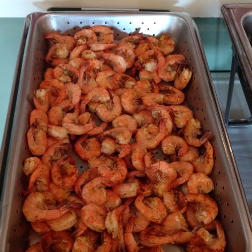 Fresh Steamed & Seasoned Shrimp.