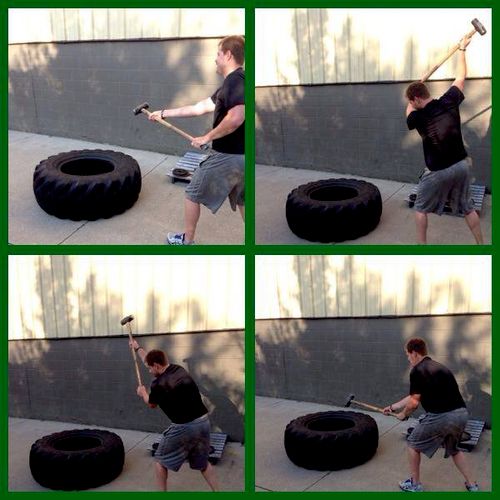 I believe in functional fitness.  Tire slams are a